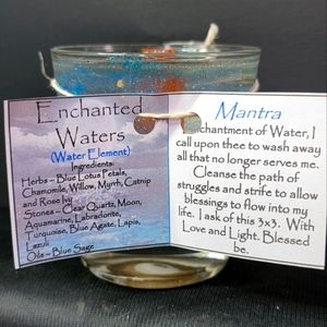 Enchanted waters gel 8oz elemental candle.